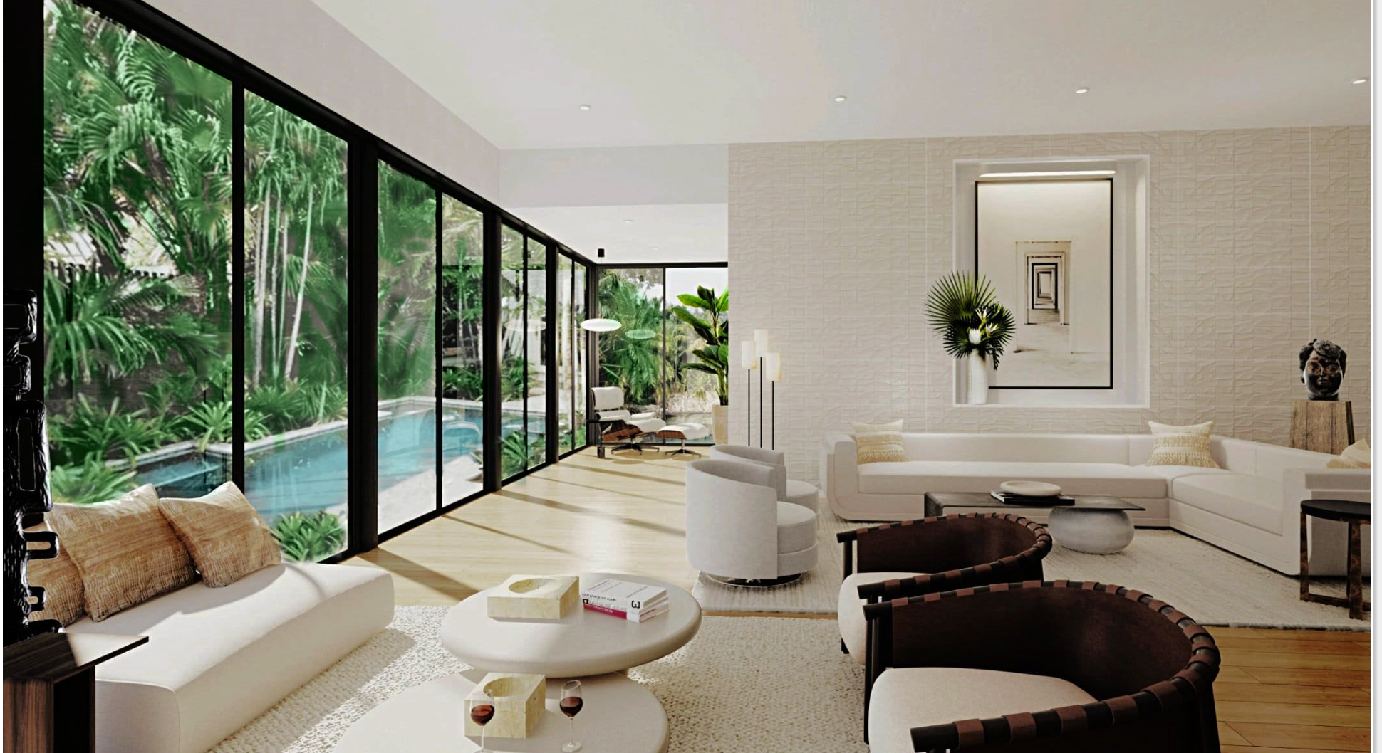 Bespoke Coral Gables luxury living room