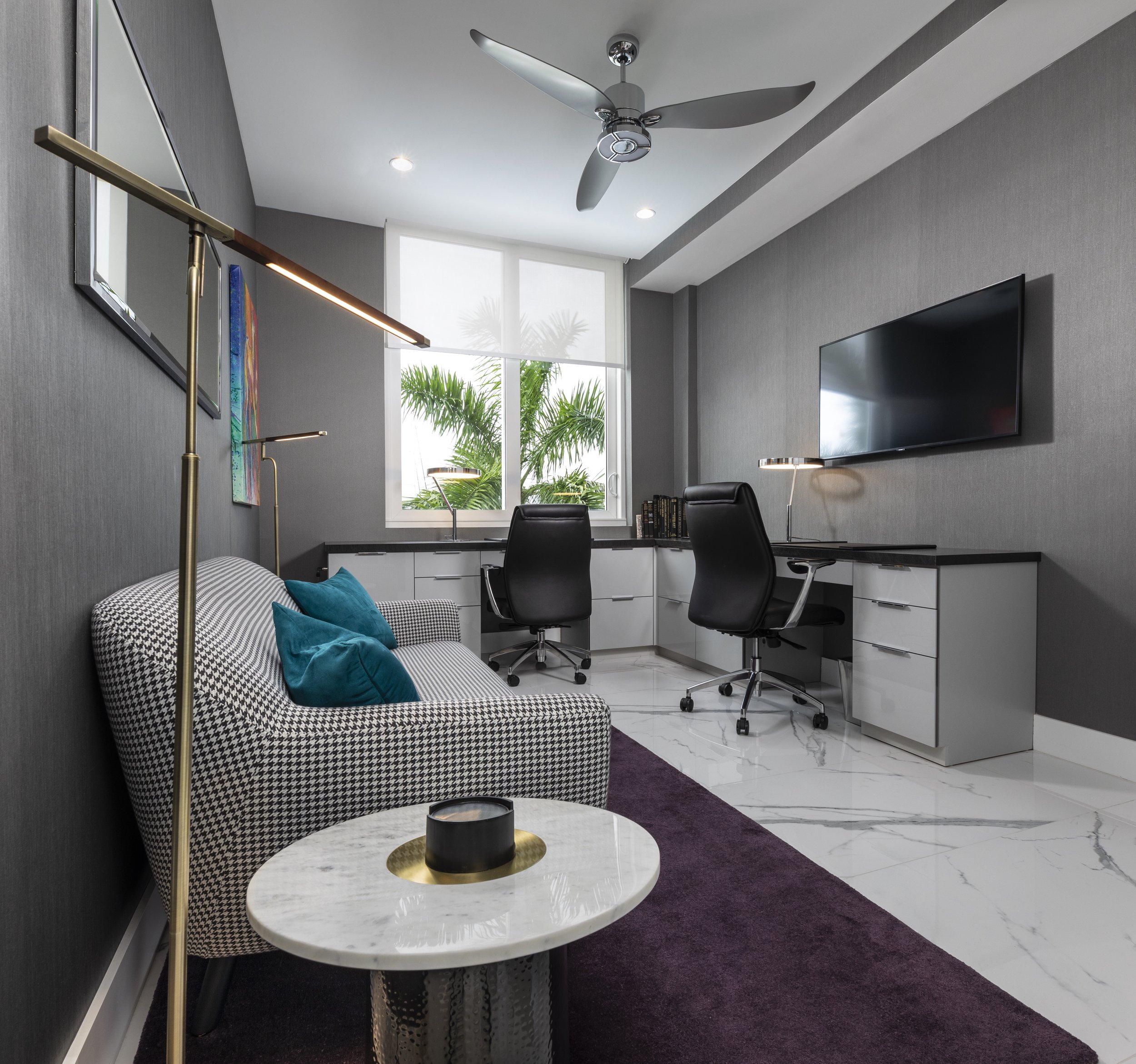 Executive home office in the Fort Lauderdale penthouse