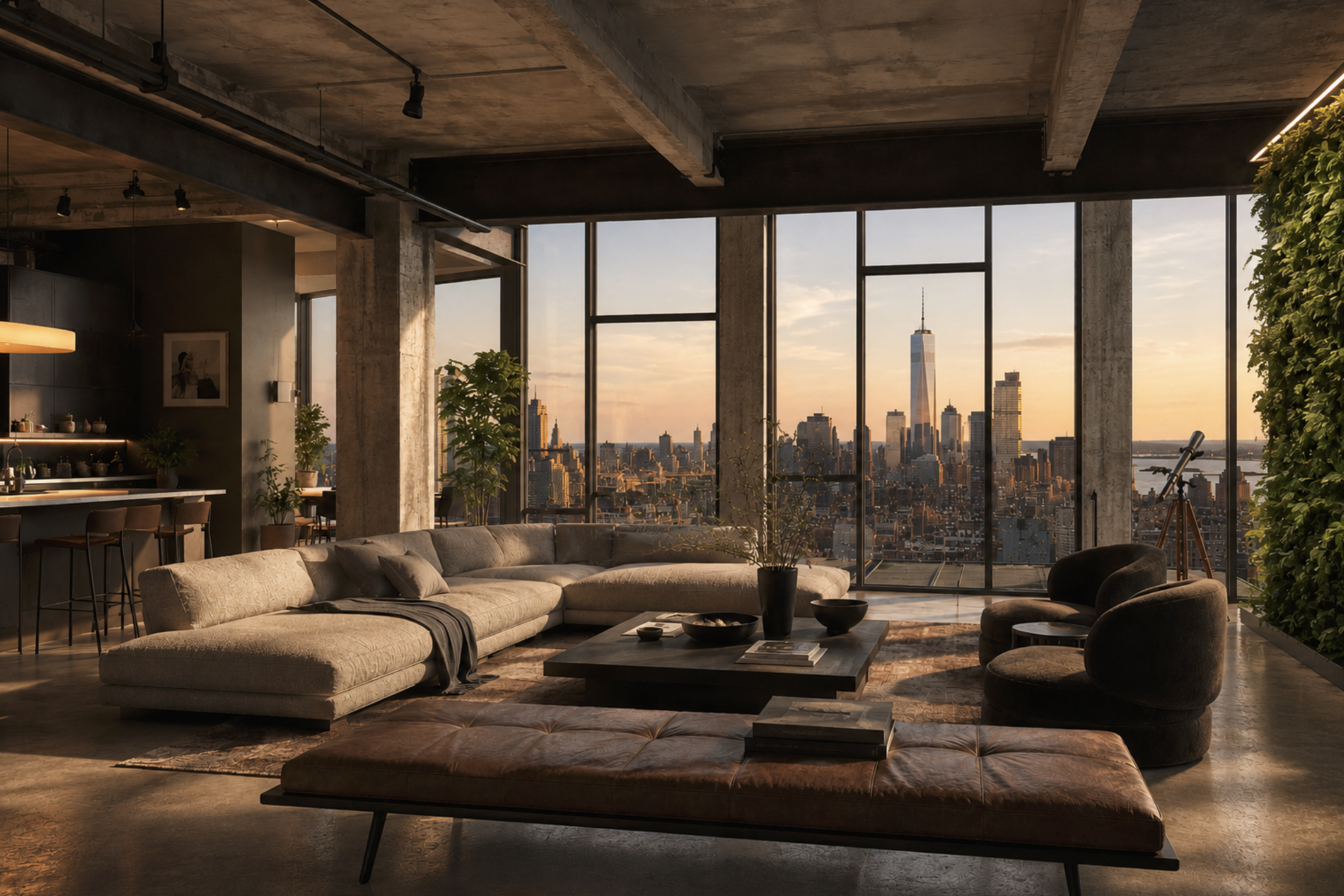 Industrial loft interior in Tribeca, New York