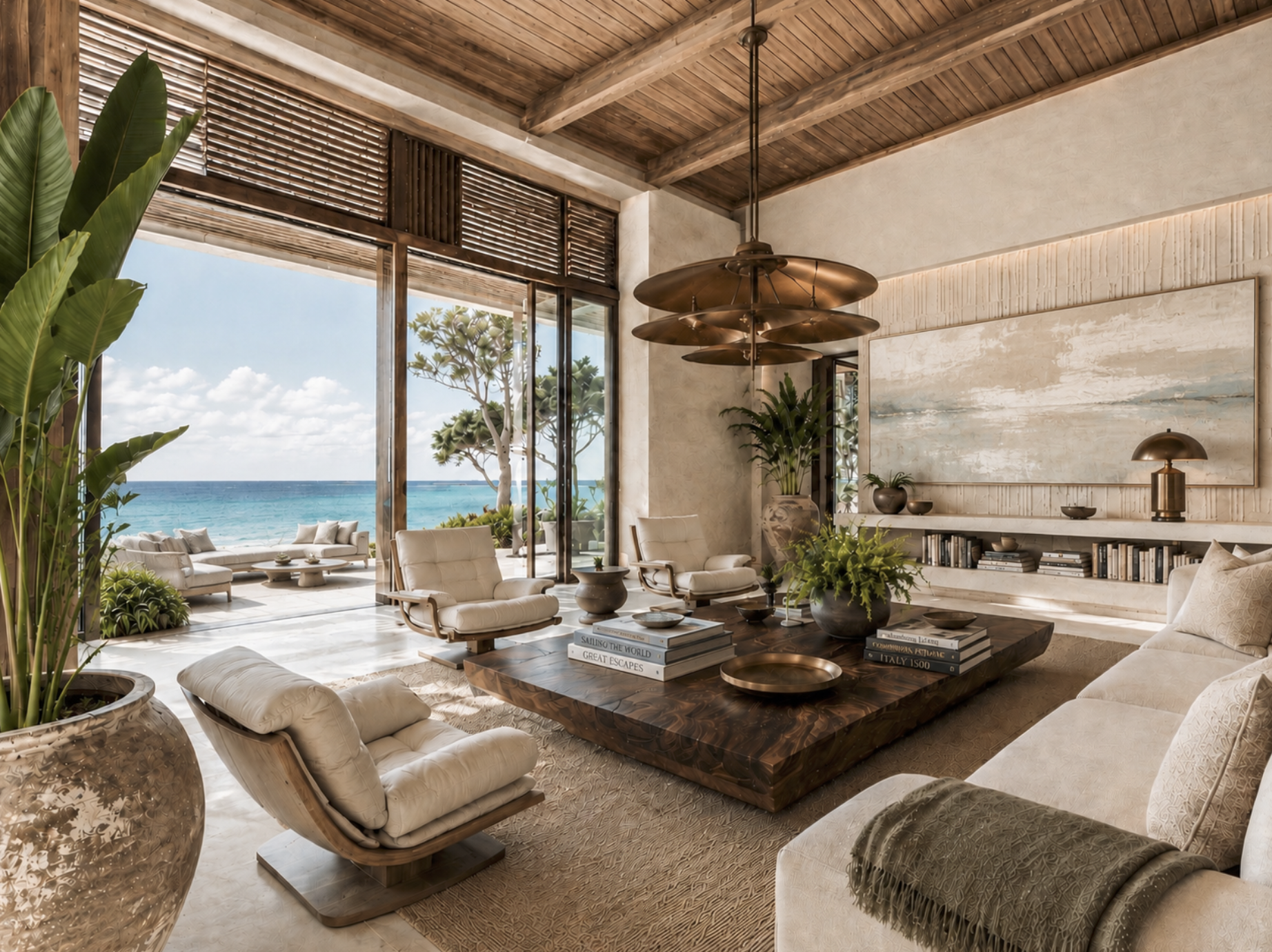 Tailored great room in a private Exuma compound